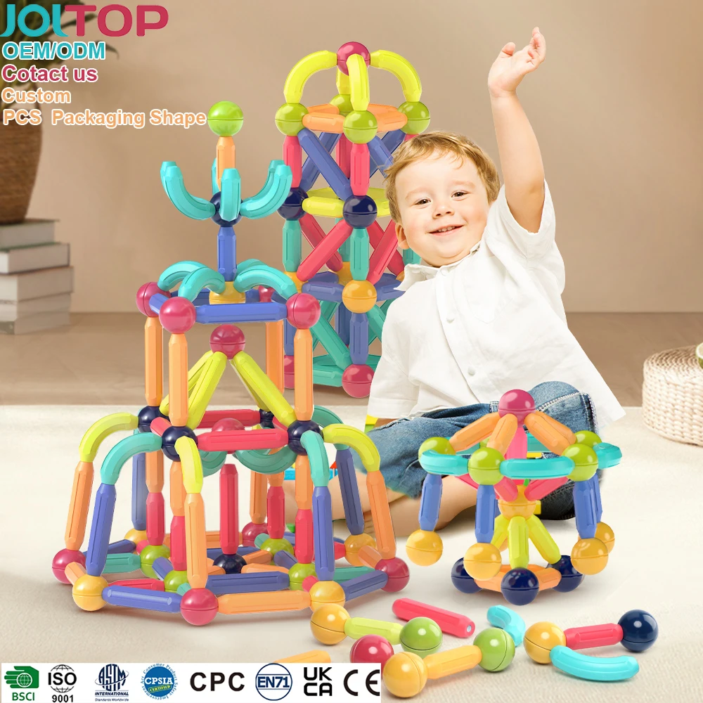 108 pcs Magnetic Stick Building Blocks Toys Games Magnetic Sticks and Balls 3D Magnetic Stick Building for kids
