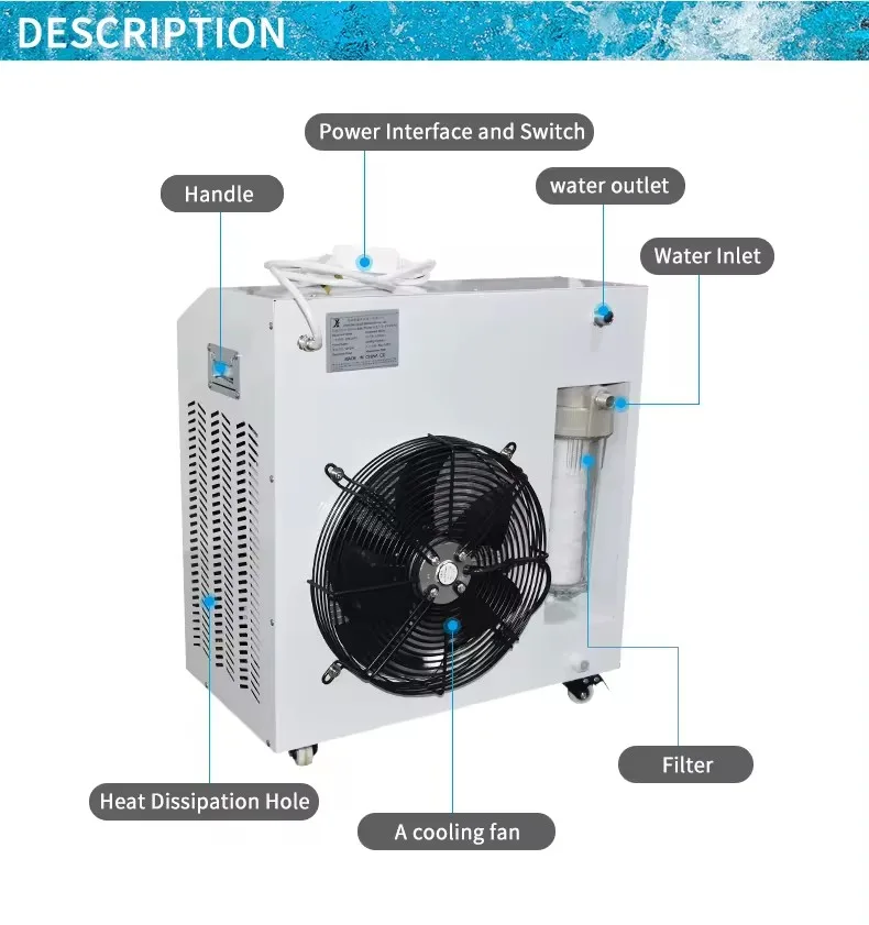 New Design Cooling 1/3HP 1/2HP Cold Therapy Sports Athlete Recovery 0.5HP Ice Bath Recvery Equipment with water chiller