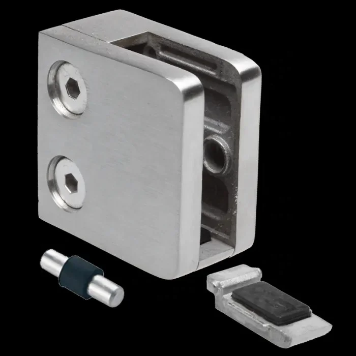 Sonlam Flat Bottom Stainless Steel  Square Glass Clamp With Security Pin and Plate