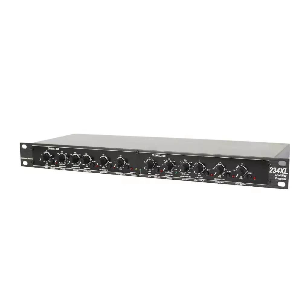 234XLElectronic Crossover Professional Sound Peripheral Equipments Stereo 2/3 Way, Mono 4-Way Crossover Audio Equalizer