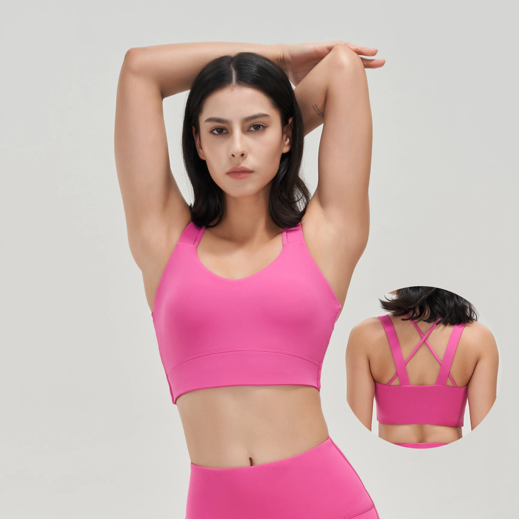 Hot Selling Yoga Bra Cross Back Fitness Casual Tank Tops Elastic Breathable Ladies Sports Bra
