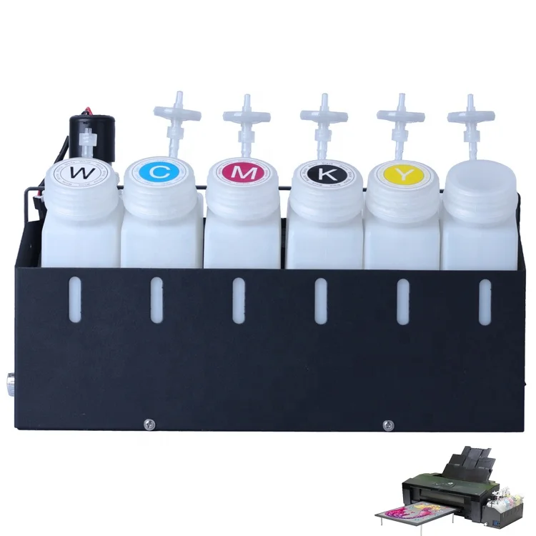 direct to film printer 200ml ciss white ink circulation system  L1800  direct to film printer