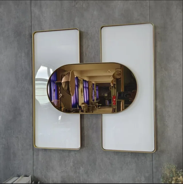 61CM 3D Modern Simple Iron Art Wall Hanging Light Luxury Creative Decoration Mirror Home Decor new dropshipping products 2024