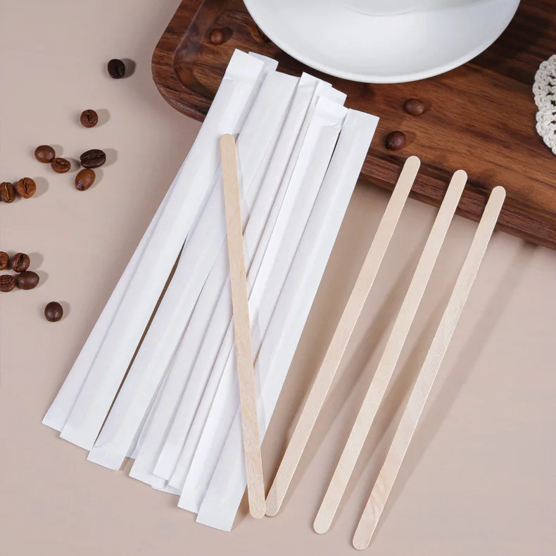 Coffee Stirrer Individually Wrapped Disposable Coffee Straw Stirring Rod Plastic Drink Stirrer
