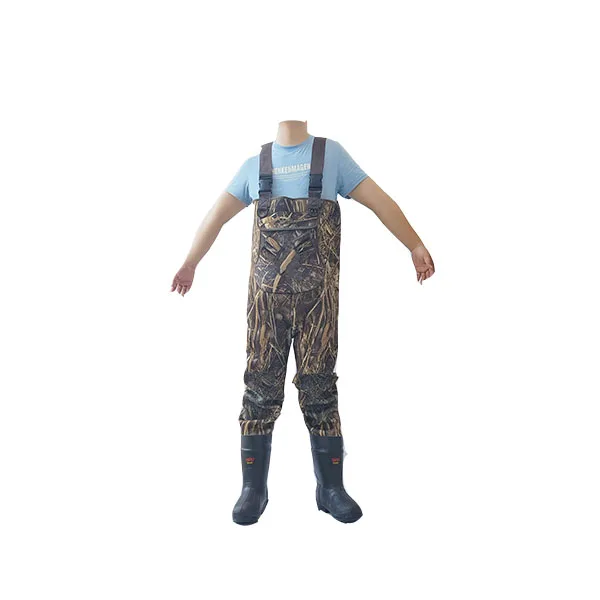 2024 New 5MM Camouflage Neoprene wader with 1600g  rubber  boot  large capacity pocket for Fly Fishing Chest Wader