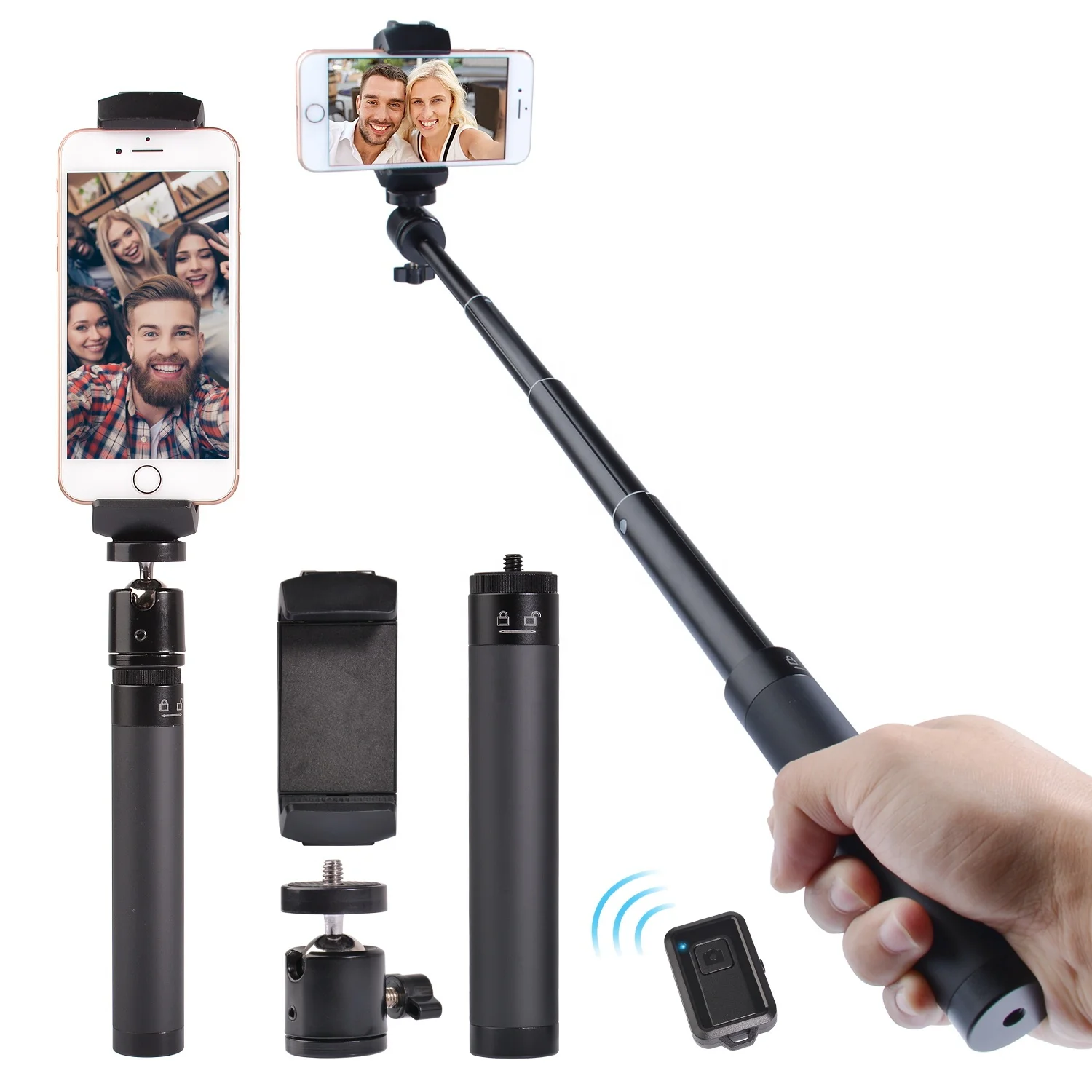 
Telescopic Collapsible Gimbal Stabilizer Extension Pole Rod for Zhiyun DJI Feiyu with 1/4
