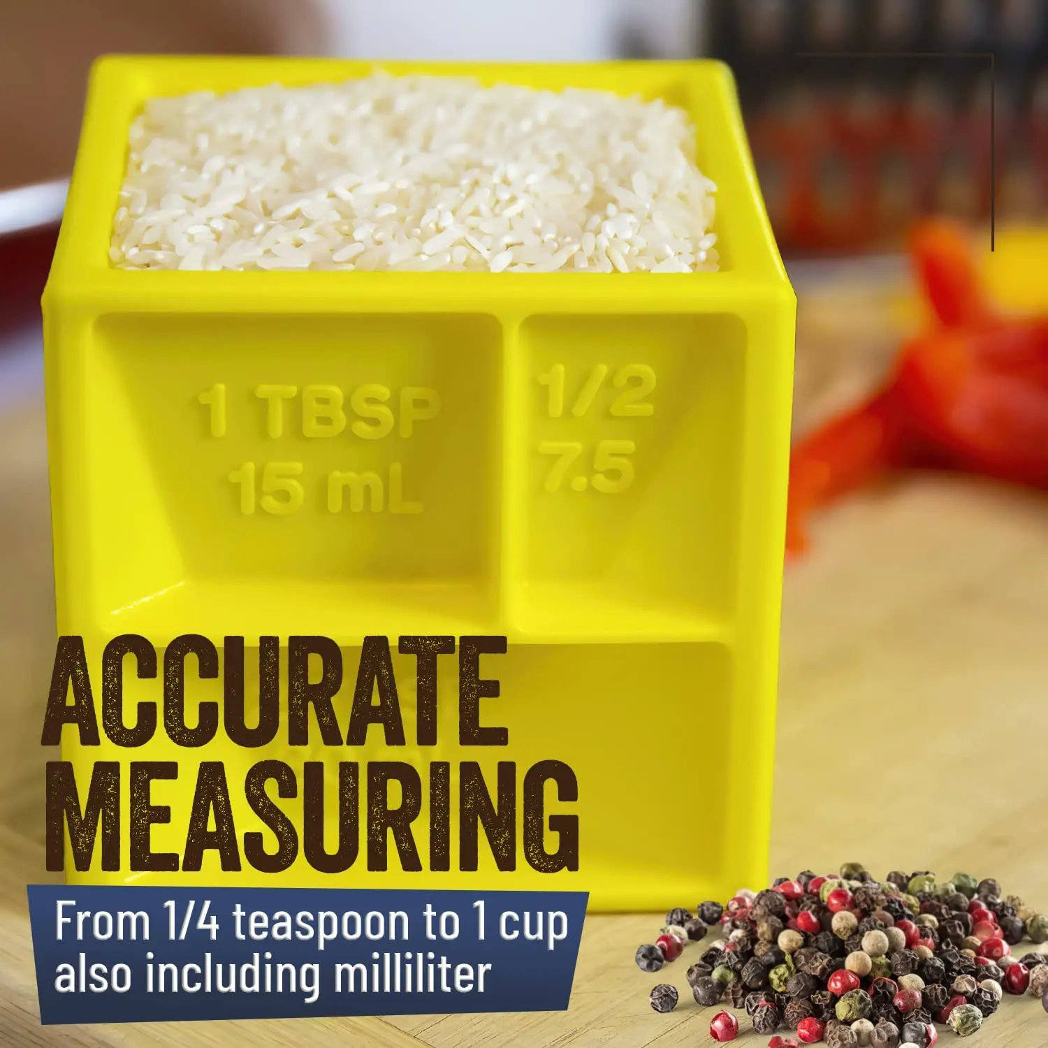 Multi Measuring Cube Cup for Cooking and Baking All in One Measuring Kitchen Device