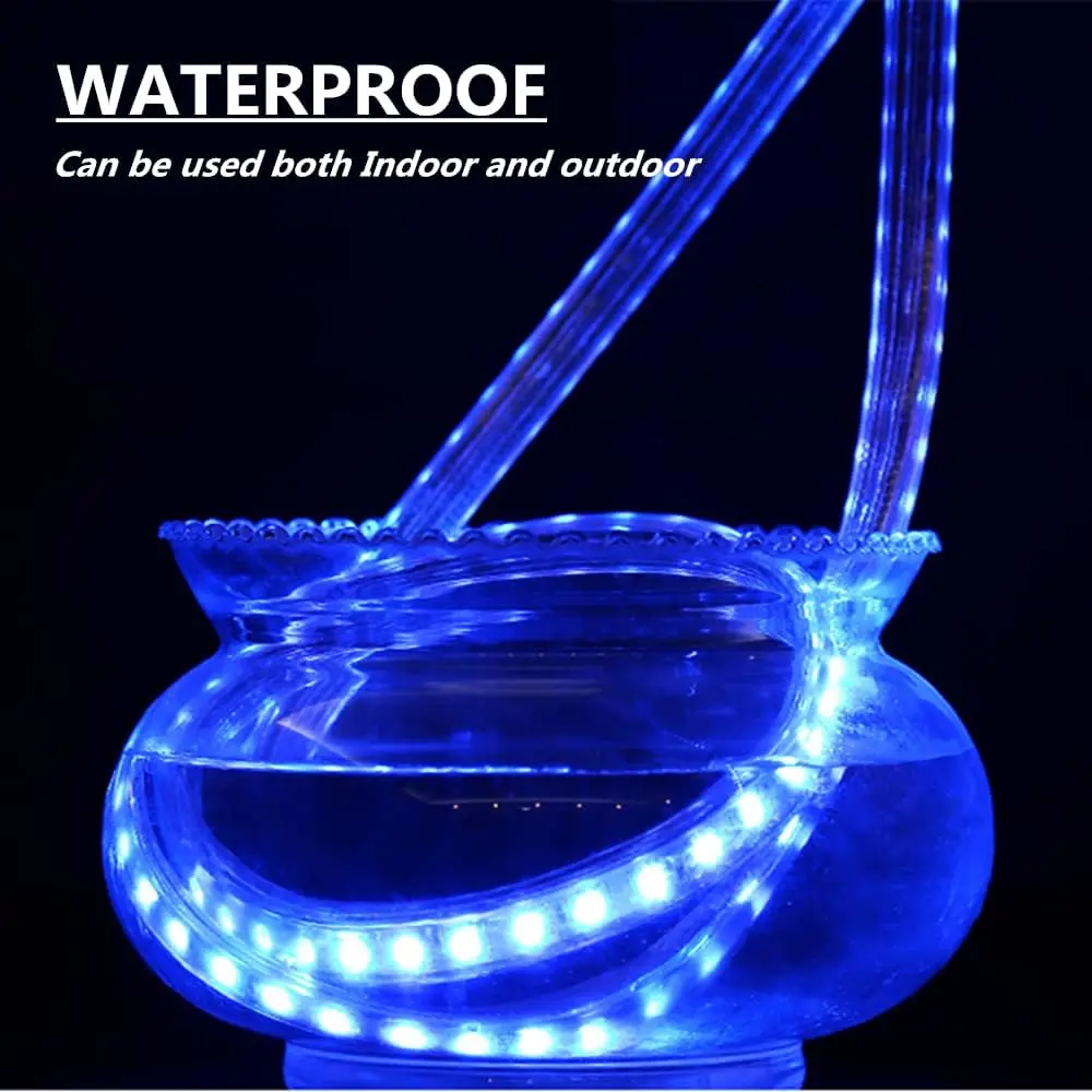 110V 220V 5050 RGB LED Strip Lights Multi-Colors Dimmable Multi-Modes Waterproof Flexible LED Rope Light for Home Decoration