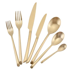 Wholesale High Quality Hand Forged Flatware Gold Stainless Steel Cutlery Set for Wedding