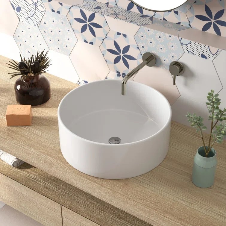 Hot Sale Bathroom Sink Set Round Deep Ceramic Porcelain Wash Basin Countertop Wash Hand Basin