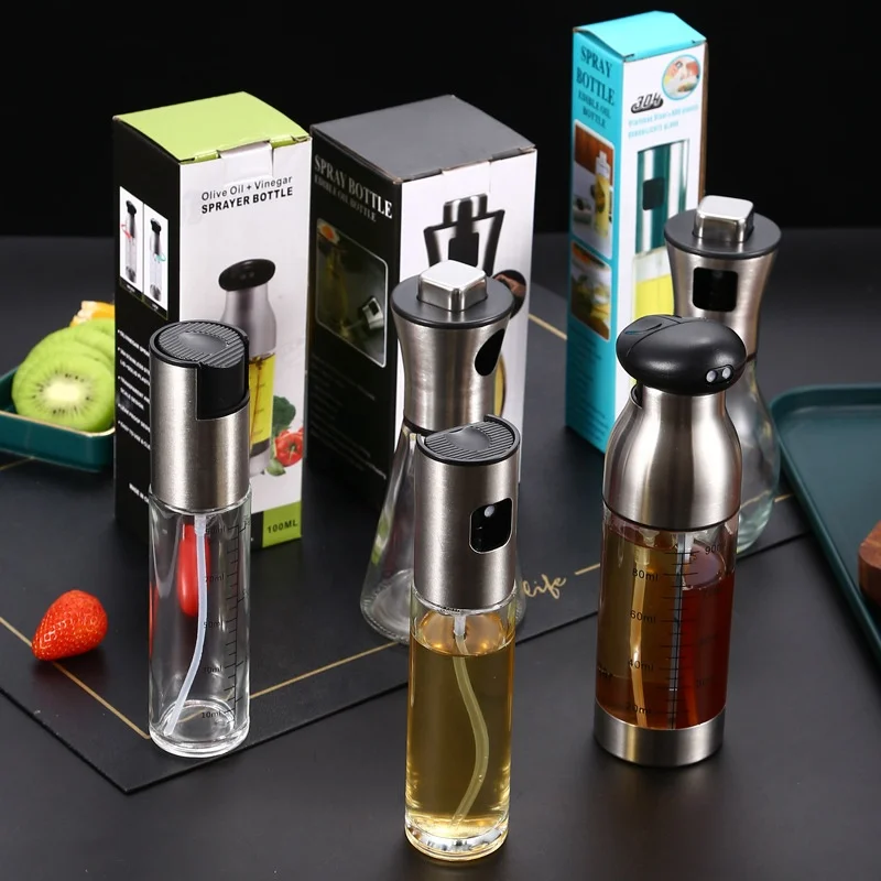 304 Stainless Steel 100ml and 200ml Oil Mister Olive Oil Sprayer Bottle