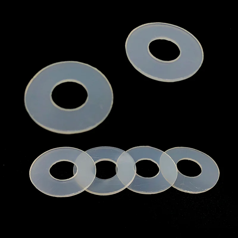 Customized Transparent Flat Washer M3 M4 M6 M8 M10 M12 PVC Plastic nylon Washers Thin Clear Silicone Rubber Washer Gasket
