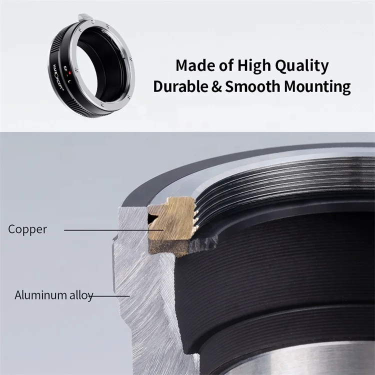 K&F Concept High Precision Lens Mount Adapter Ring for Canon EF Lens to Leica L Camera Body