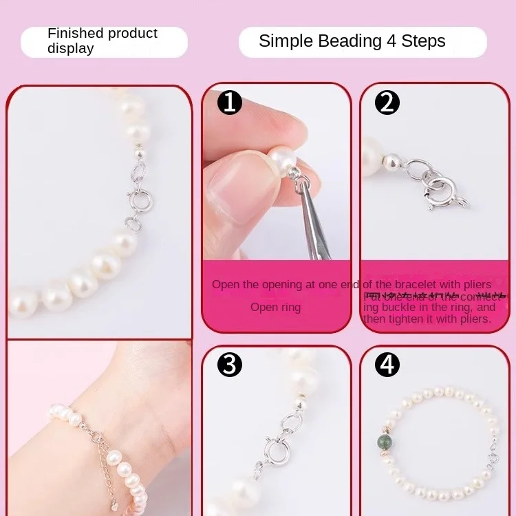 925 Sterling Silver DIY Accessories Necklace and Bracelet Spring Lobster Clasp-Plated Craft for Jewelry Making Packaged in Bag