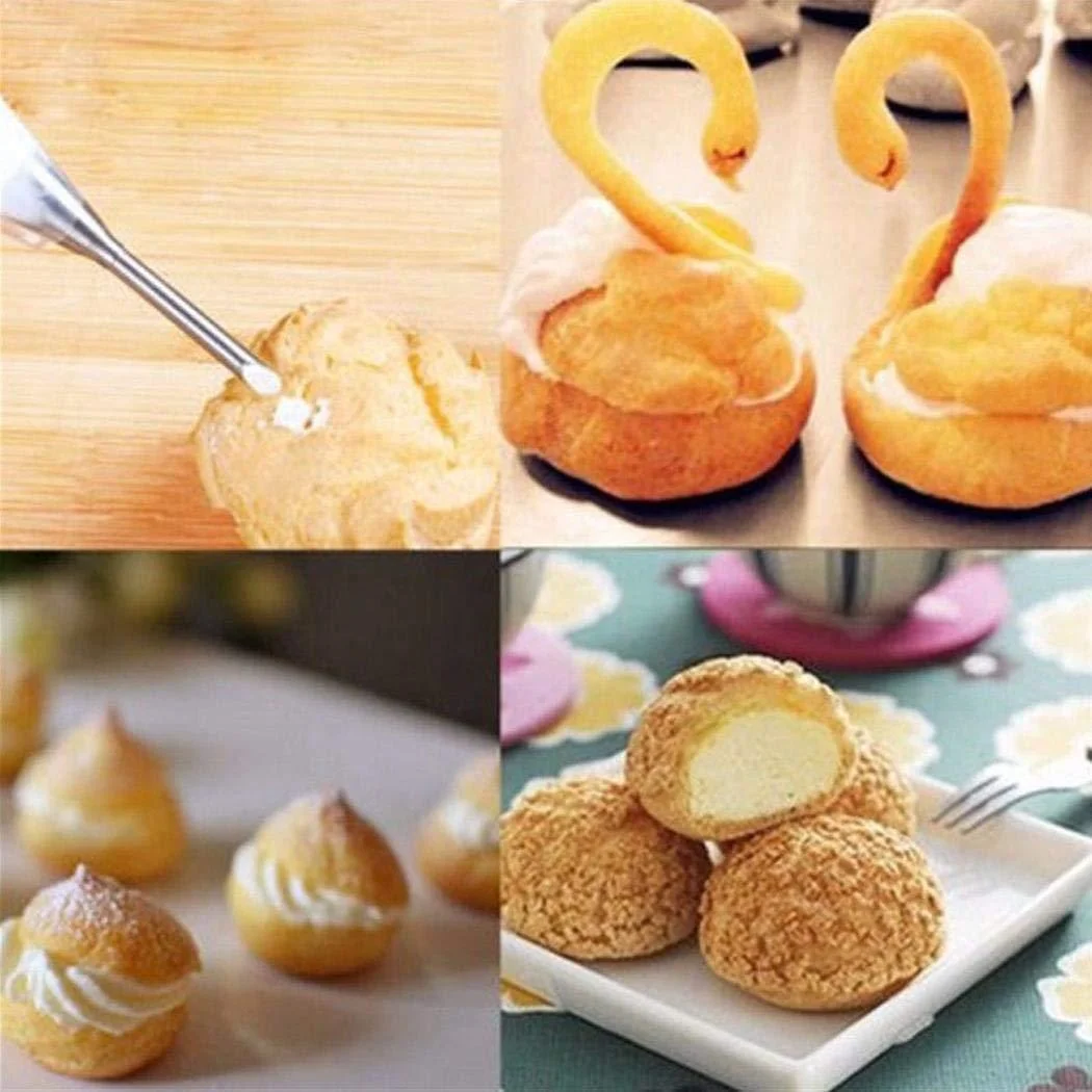 4pcs Stainless Steel Icing Piping Nozzle Cream Beak Pastry Puff Cream Injector Cake Nozzle Baking Tool Cake Baking tool