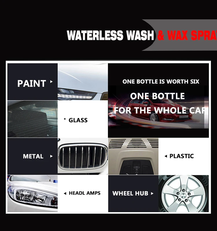 473ml Car cleaner Car Wax Polish Waterless Wash and Wax Waterless car wash concentrate