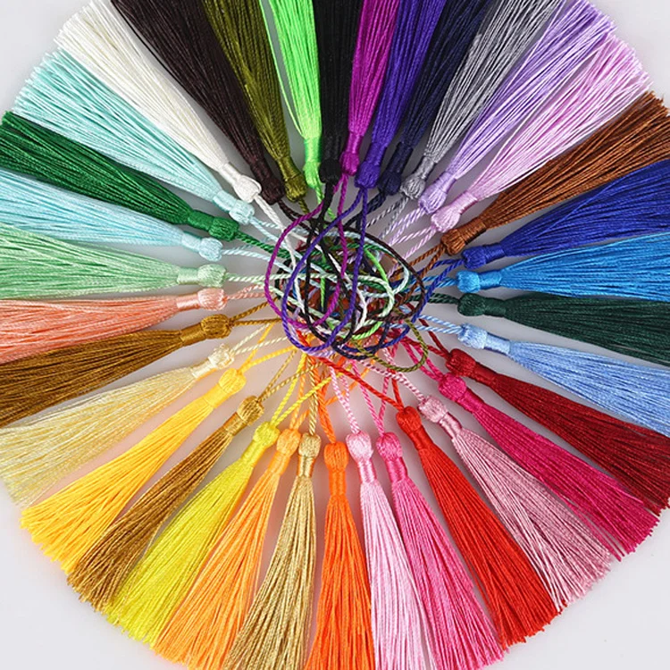 Colorful Bookmarks Tassel Candle Jars Customized Packaging Wholesale Tassels Polyester Tassels Hand-made Multiple Colors 8cm