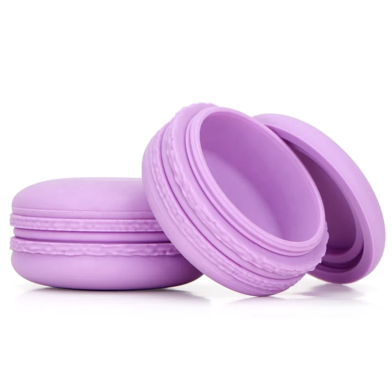 New Style Macaron small portable travel jars/women silicone luxury cosmetic container