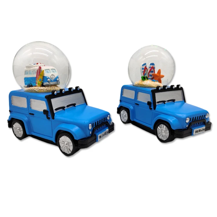 Custom logo caribbean tropical resin beach snowball souvenir sea turtle water snow globe