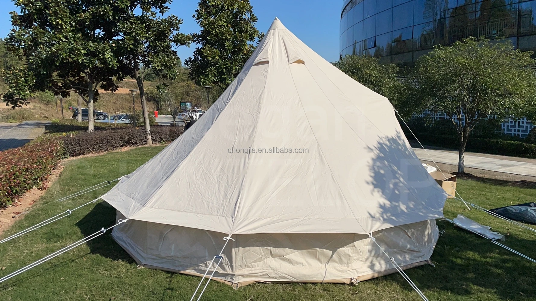 Glamping Outdoor 4 Season Large Cotton Tent Camping Hiking Products Canvas Bell Tent