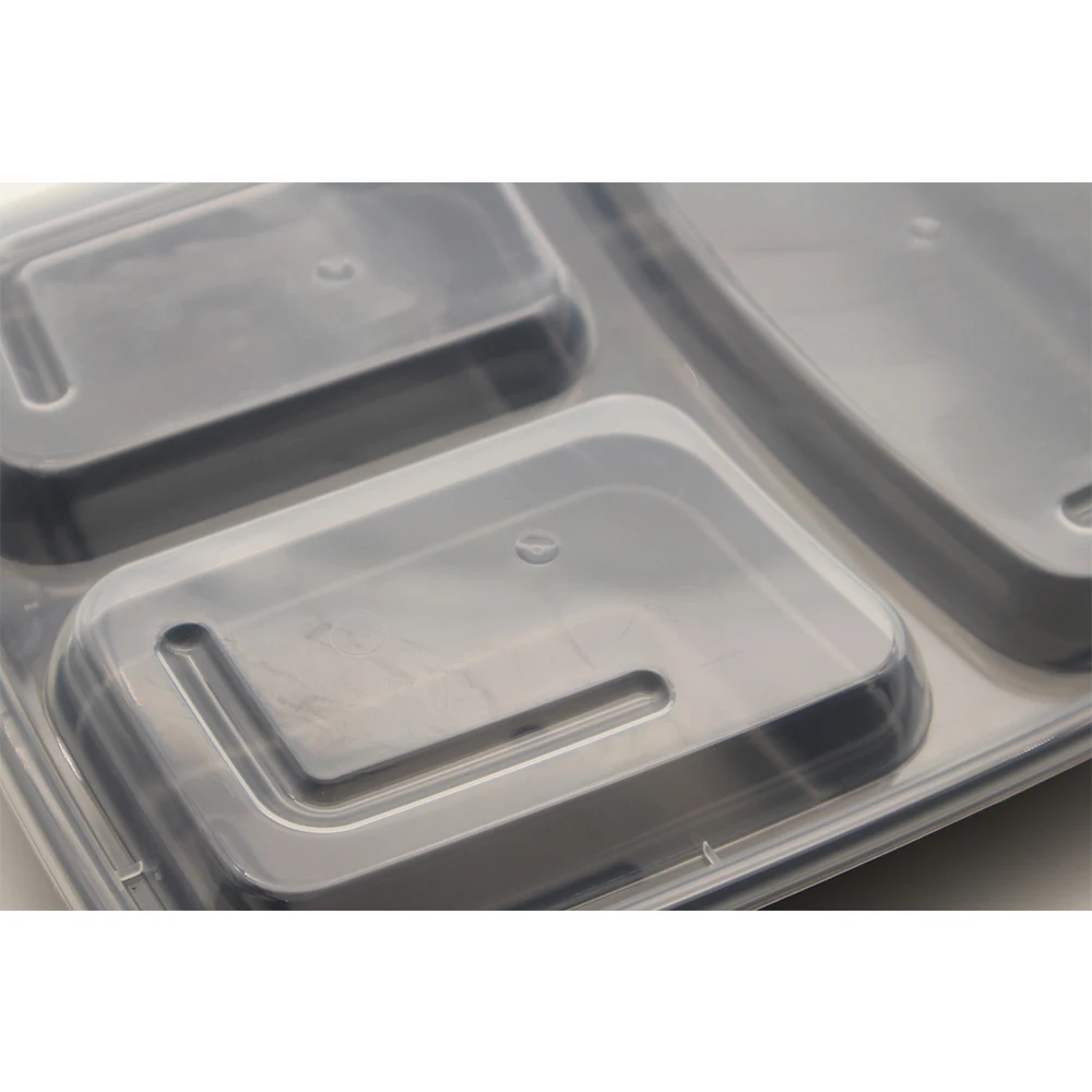 Disposable BPA-free Food Packaging Meal Prep 3 Compartment 150 Pack Bento Lunch Box