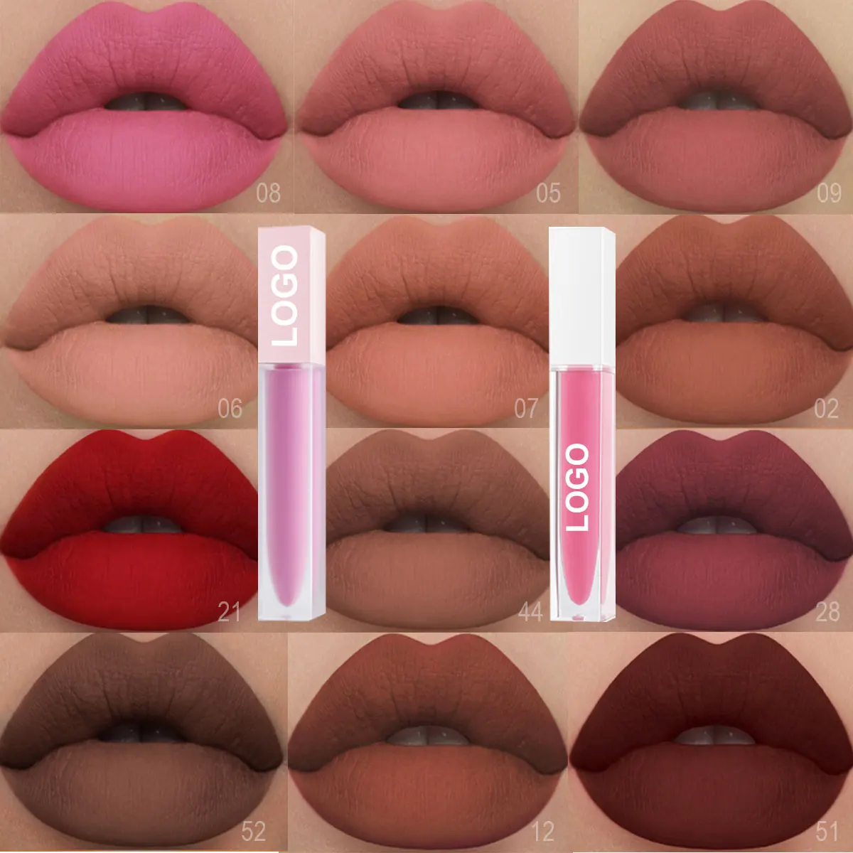 Wholesale private label matte liquid lipstick waterproof no logo liquid lipstick tubes custom matte liquid lipstick