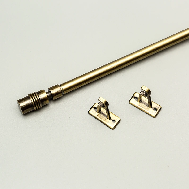 Hot Selling Antique Brass Curtain Rod,Extendable Double Curtain Rod Pole Set,Adjustable Cafe Curtain Rod Set