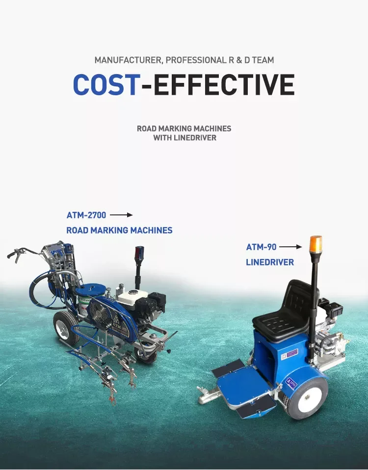 road construction cold plastic airless Hand push cold spray road marking machine