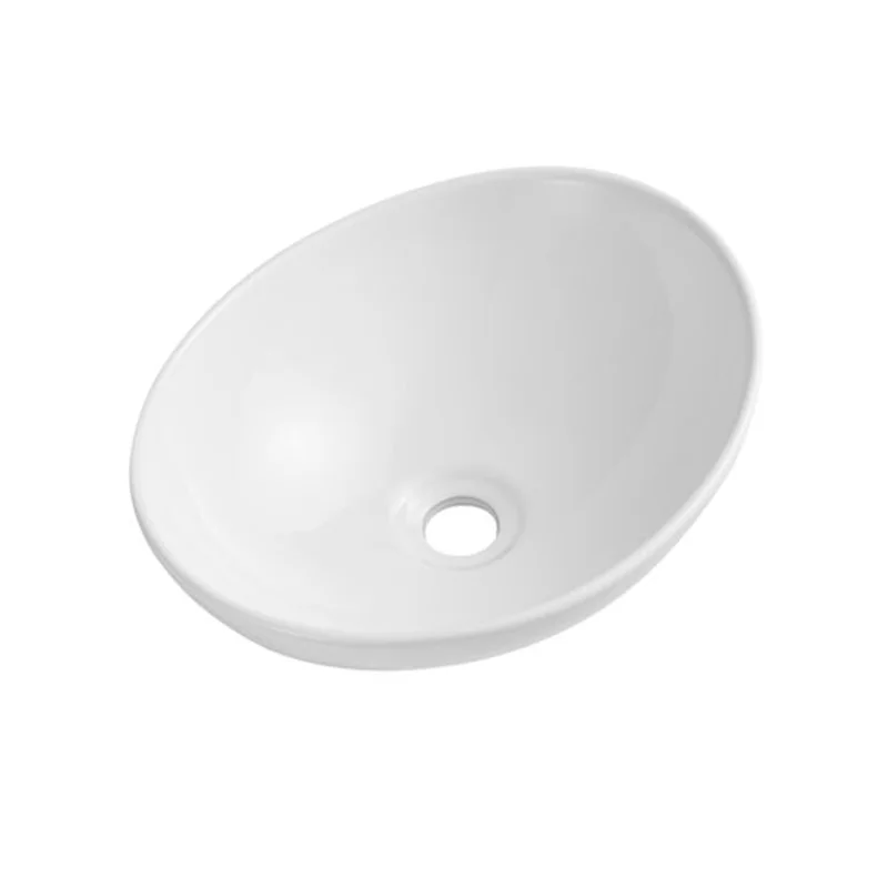 MPLO Sanitary Ware Lavabo Horizon 23' Counter Top Art Basin White Ceramic Oval Vessel Hotel Bathroom Sink