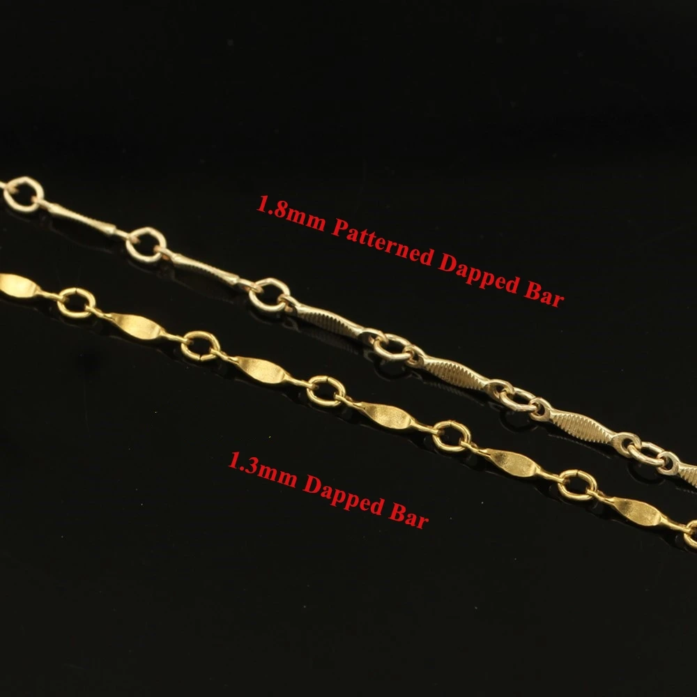 GP1.8mm Patterned Dapped Bar Chain Bulk  14k gold filled for permanent jewelry chains wholesale Dapped Bar Necklace Chain