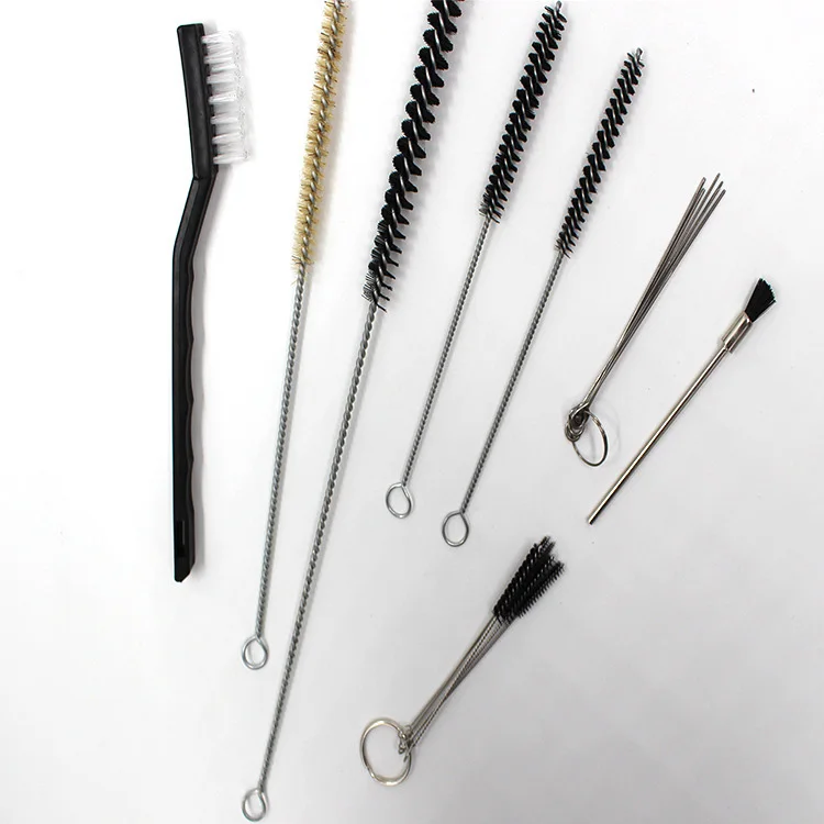 17pcs Cleaning Brush Set Spray Gun Pipe Car Parts Mechanical Cleaning Nylon Strip Brush