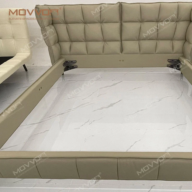 Modern Luxury Queen Solid Wooden Box Bed Designs Models Camas King Multifunctional Bed Frame Up-holstered Beds