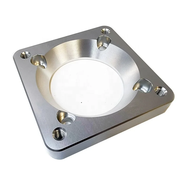OEM CNC milled solid billet aluminum raw finish throttle body spacer plate