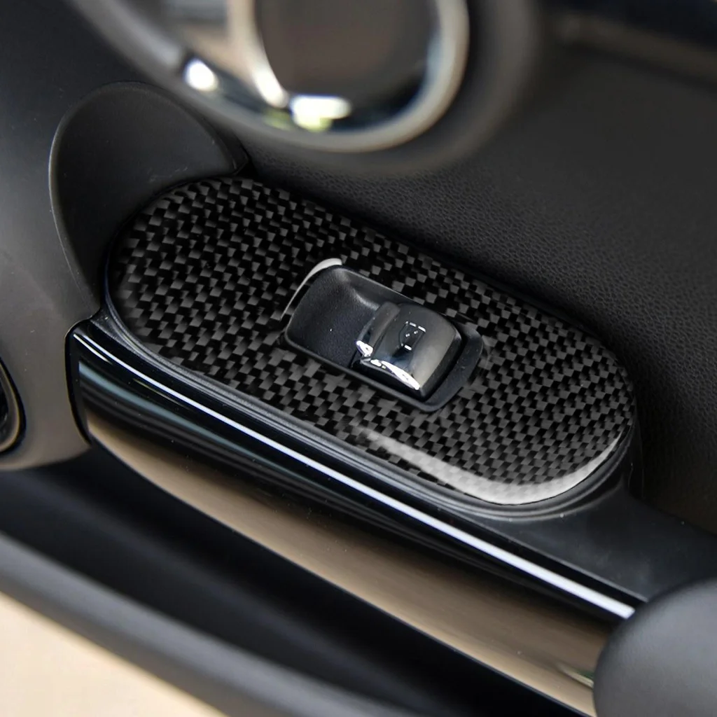 Carbon Fiber Car Interior Window lift Panel Sticker Trim for bmw Mini COOPER F56 Accessory