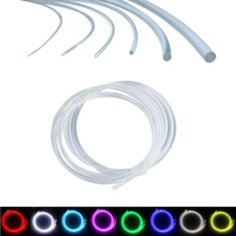 PMMA Plastic Side Glow End Glow Optical Fiber Cable Outdoor Led Fiber Optic Lights Decoration Car Home Use Fiber Optic Cable