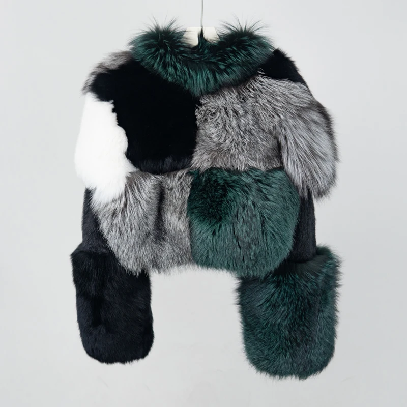 NAFA Wholesale New Fashion Ladys Fluffy Colourful Real Fox Fur Coat for 2024 Cold Winter