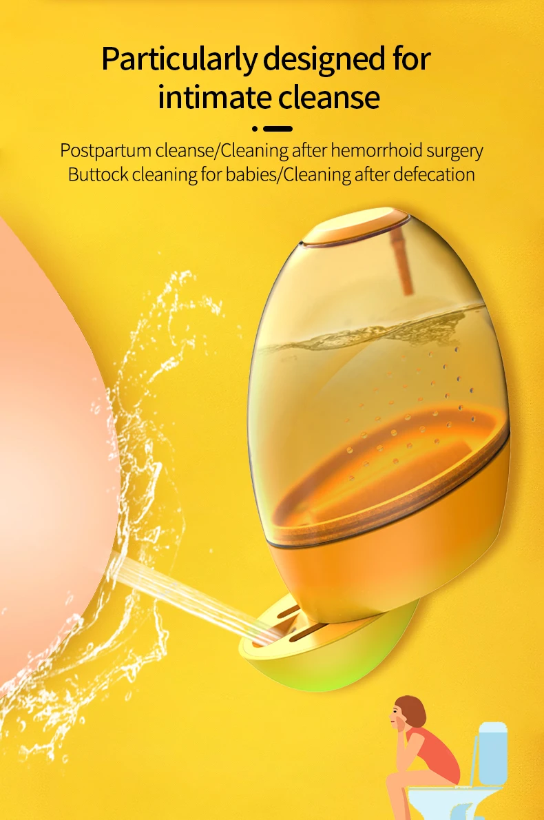 New Arrivals Mini Travel Portable Bidet Handheld Smart Electric Travel Shattaf 250ML Mango Shape Bidet Bottle