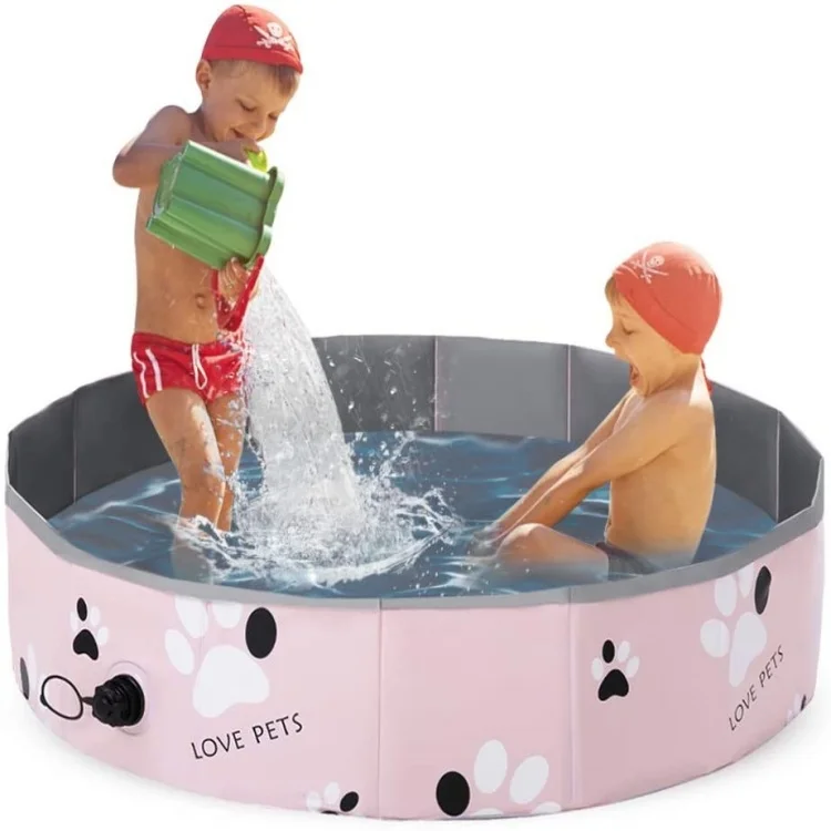 Home Foldable Dog Pet Bath Pool Collapsible Kiddie Wading Pool Dog Pool Bathing Tub