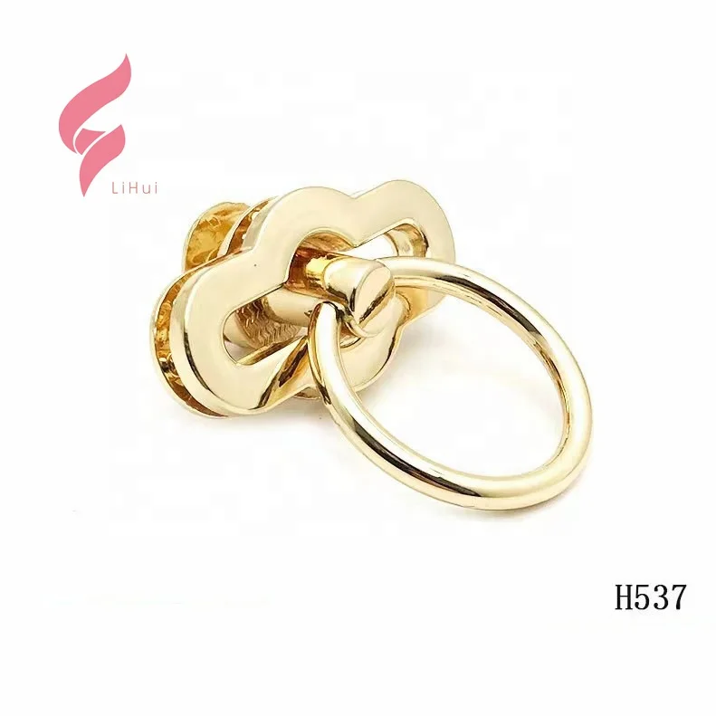 Lihui Factory direct Wholesale bag accessories hardware cloud shape customized purse gold metal twist lock for handbag