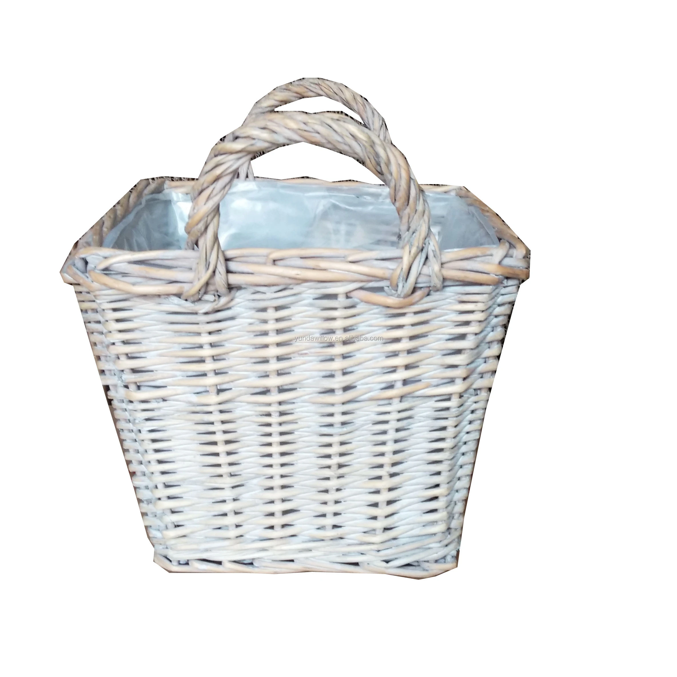 Маленькая ручная работа железная подвесная плетеная Цветочная корзина для цветов