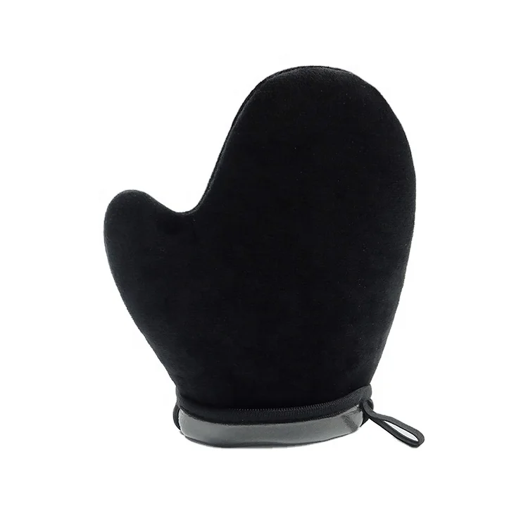 Manufacture private label self tan applicator mitt black velour tanning mitt for self spray tan salon