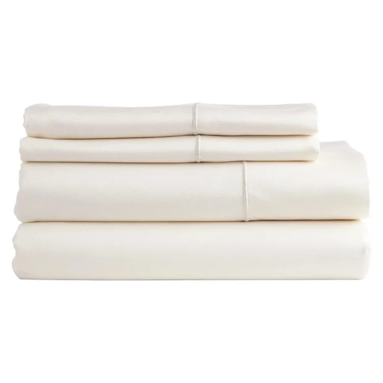Luxury 100% Bamboo Fiber White Bed Linen Solid Flat Sheet for Hotel Use Direct from Manufacturer