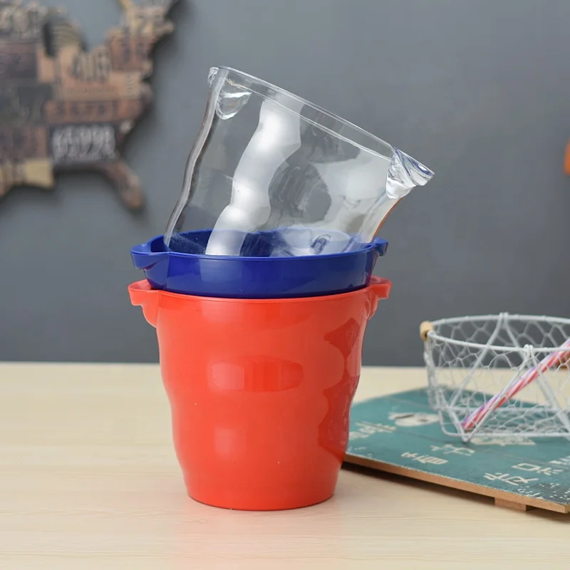 Bar Clear Plastic  Beer Champagne Red Wine Ice Bucket Plastic Wave Shape Ice Bucket