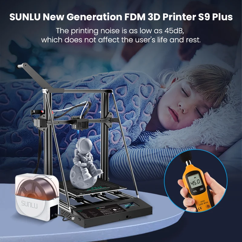 SUNLU innovative 2 in 1 3D printers print drying whlie printing filament desktop S9 Plus 3D printer