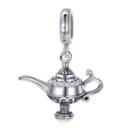 Custom fashion fine jewelry wholesale 925 sterling silver DIY mystic lamp aladdin arabic pendants & charms