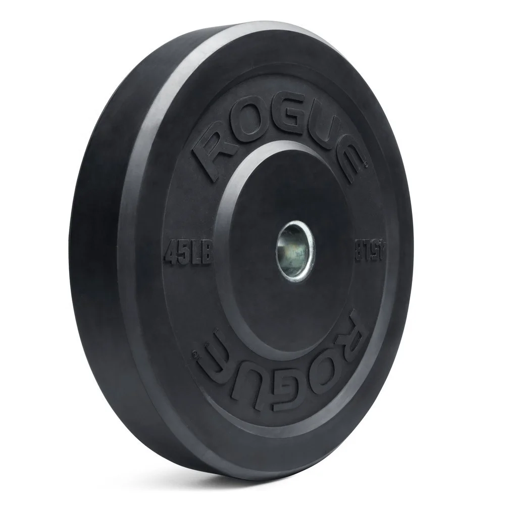 Gym Training Equipment 5-25KG Weightlifting Barbell Plates Black Rubber Bumper Plate