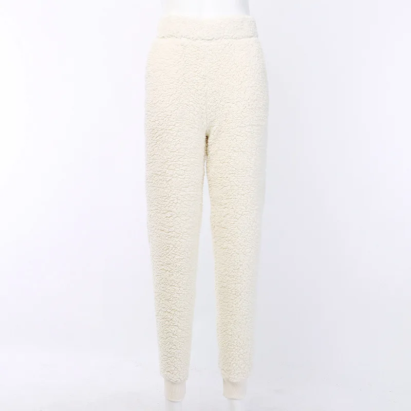 Latest Wholesale Harem Thick Sportswear Fleece Women Winter White Pants new fashion