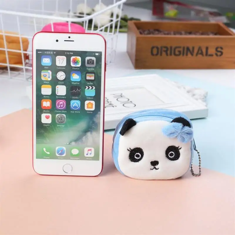 Cartoon wallets purse keychain Coin Purse Cute Owl Bear Anime storage bag Case Gift for Girls mini backpack coin