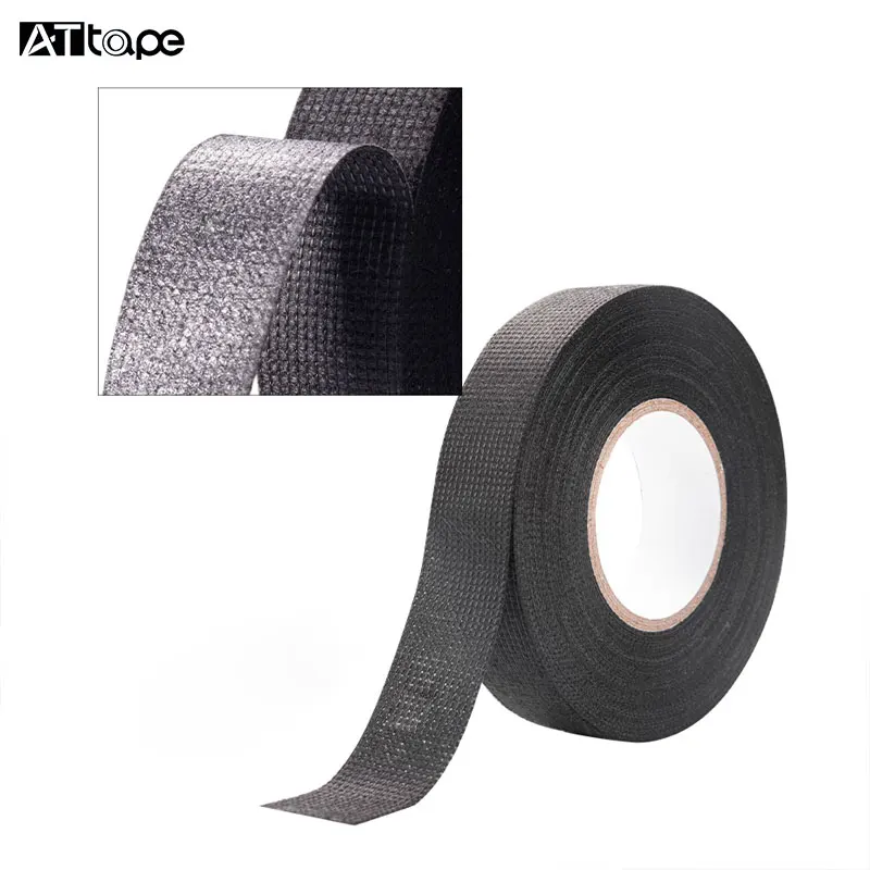 Custom Black Heat Resistant Auto Wire Harness Cloth Strong Adhesive Tape Cloth Car Electrical Tape Wire Harness Wrapping Tape