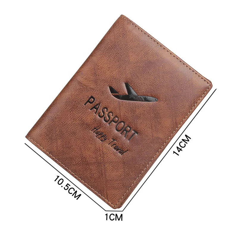Small and portable travel wallet passport holder PU leather travel passport wallet